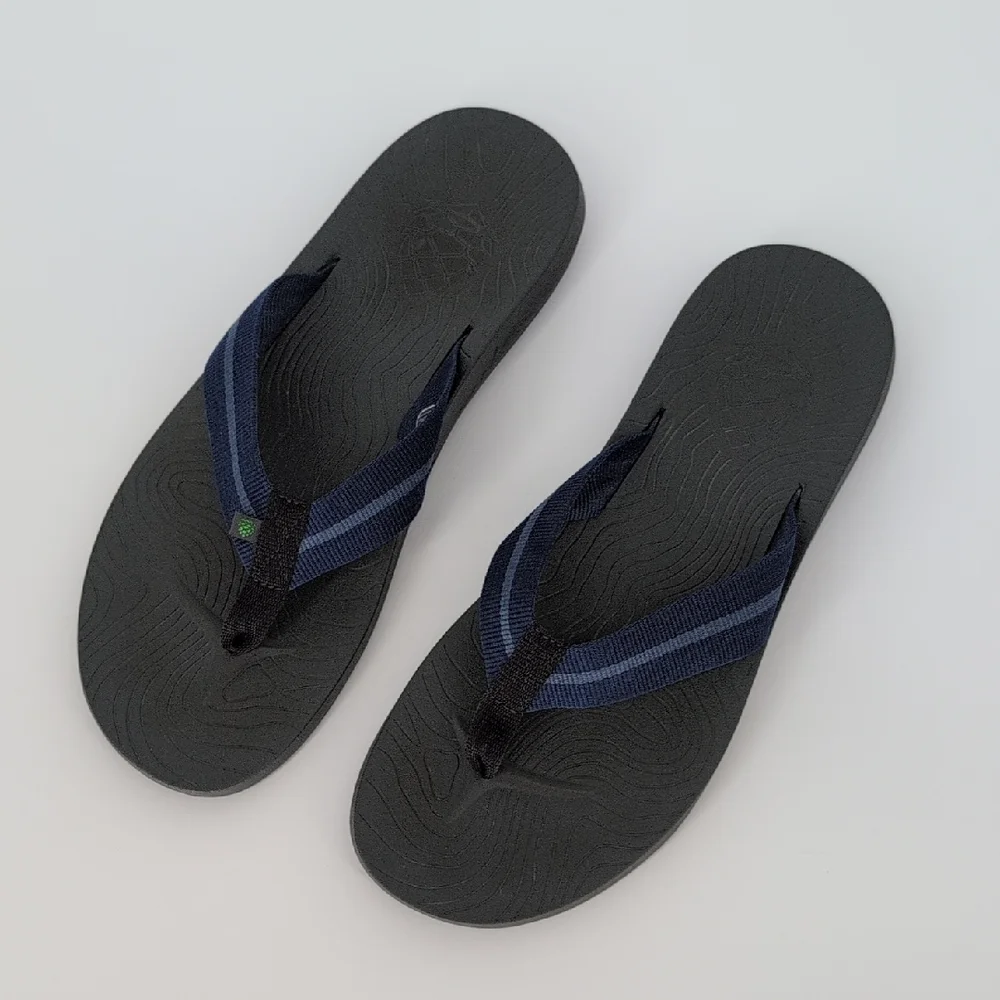 Stio Flip Flop Thong Sandals | Men's Size 11 | Black Navy Blue Rubber Summer